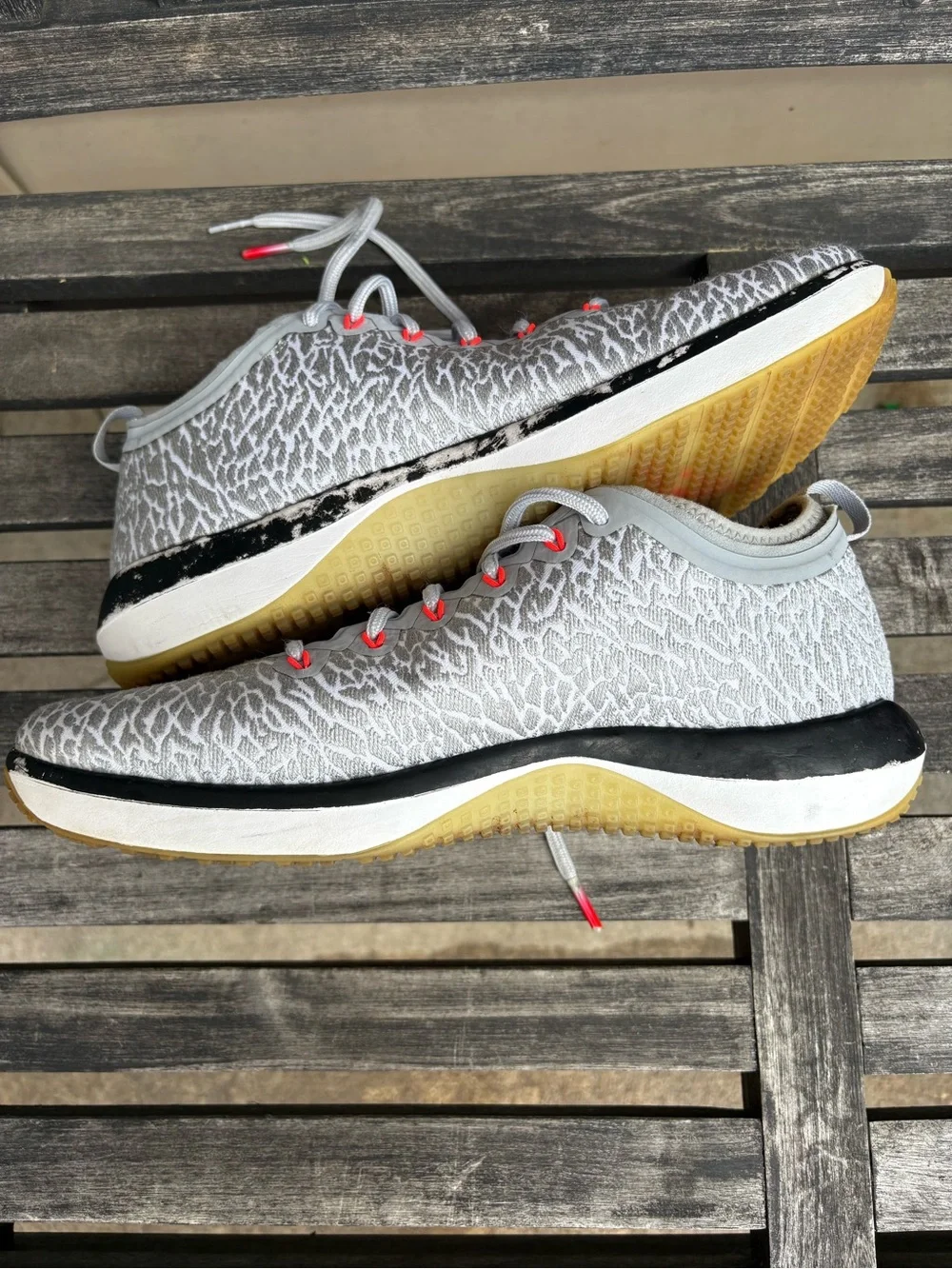 Jordan Men's Athletic Shoes Gray with Red Accents